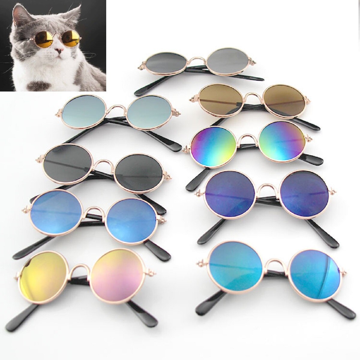 Vintage Round Cat Sunglasses